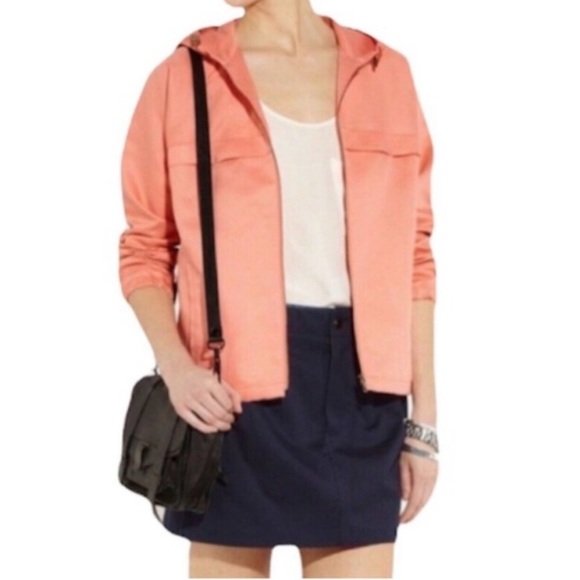 A.P.C. Cotton Linen Hooded Jacket in Papaya Coral - Picture 7 of 7